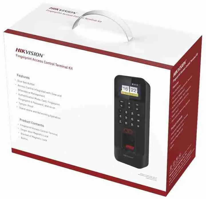 (image for) Hikvision DS-KAS261 Door Access Kit – Complete Solution for Secure Access Control with Fingerprint Terminal, Magnetic Lock, and Push Button