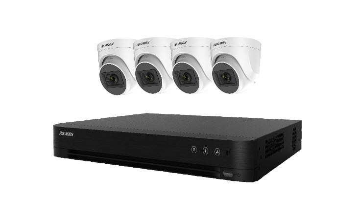 (image for) Hikvision CCTV 4-Channel Set – 4x DS-2CE76D0T-EXIPF  (Indoor) Cameras with iDS-7204HQHI-M1 DVR